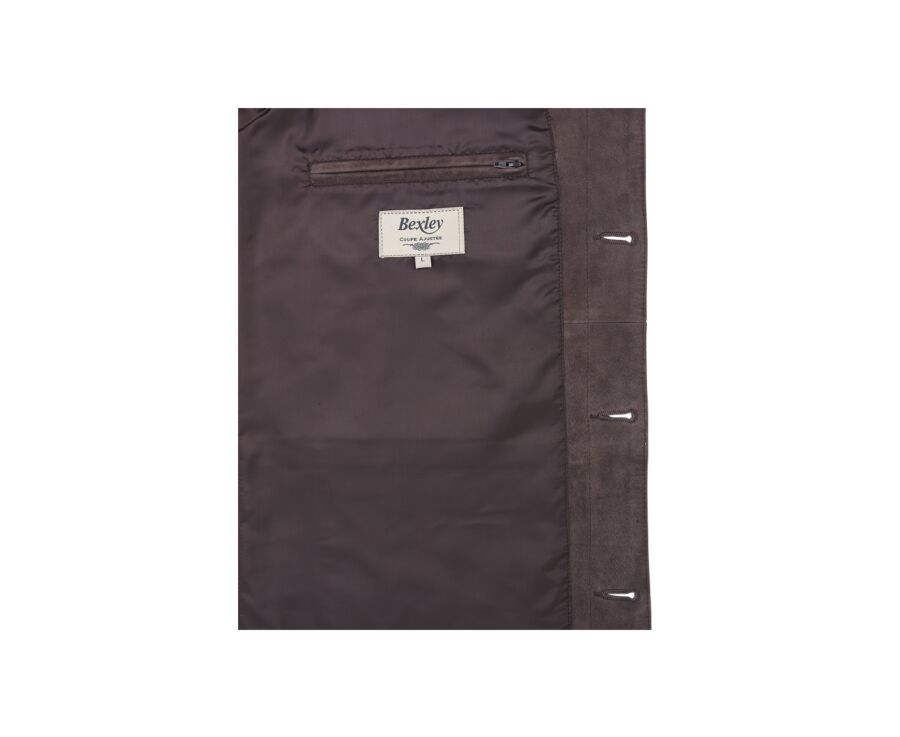 Men's Brown Suede Leather Jacket  - FAUSTIN