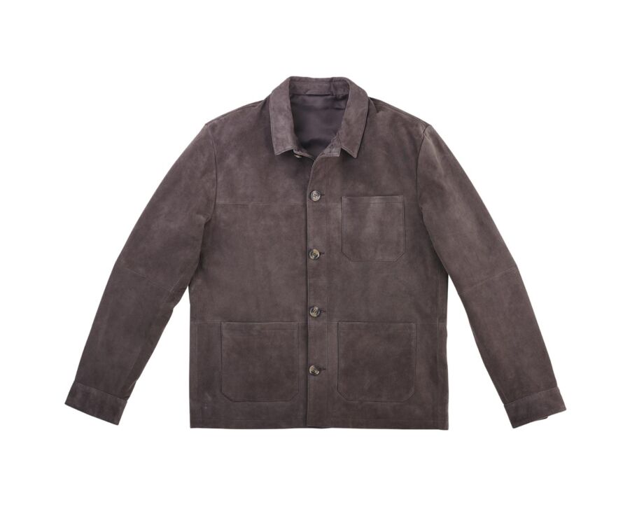 Men's Brown Suede Leather Jacket  - FAUSTIN