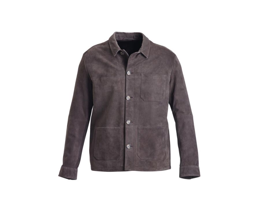 Men's Brown Suede Leather Jacket  - FAUSTIN
