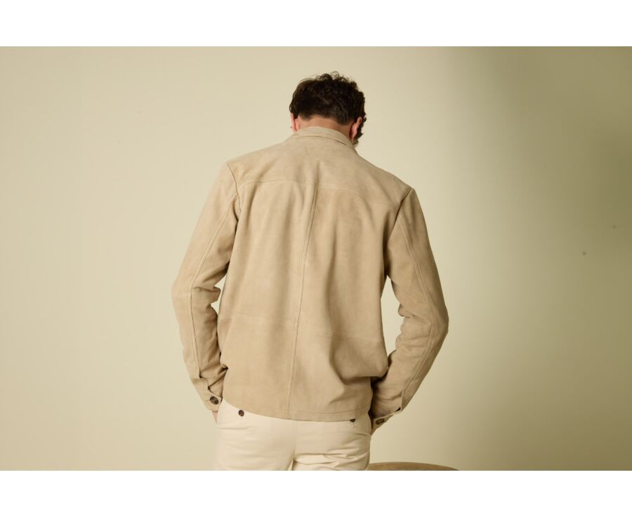 Light Beige  Leather Jacket - FAUSTIN