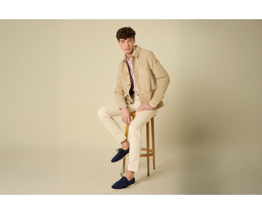 Light Beige  Leather Jacket - FAUSTIN