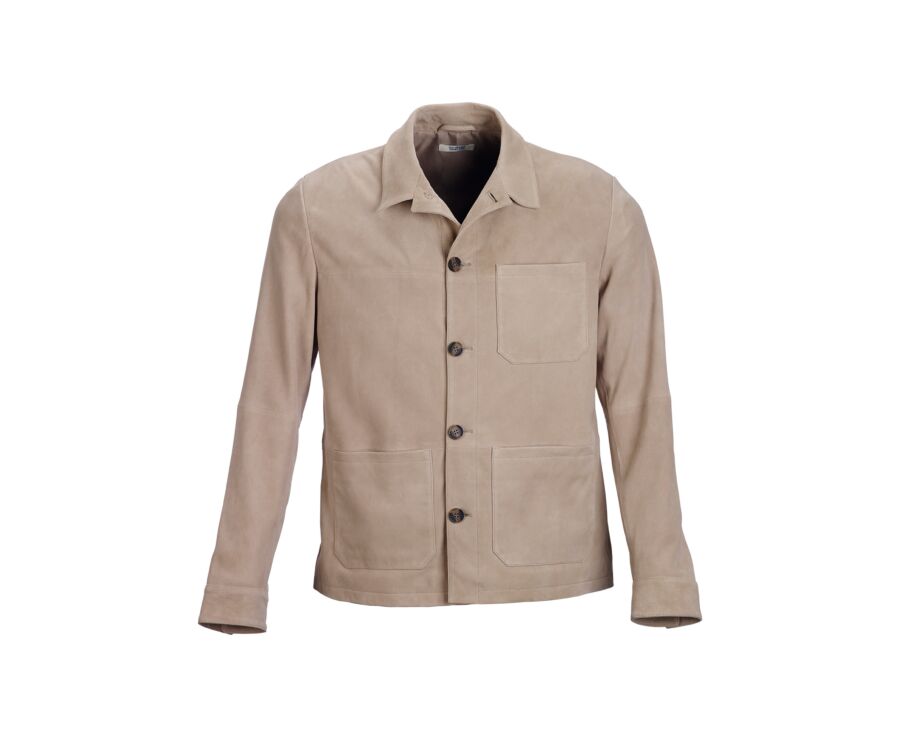 Light Beige  Leather Jacket - FAUSTIN