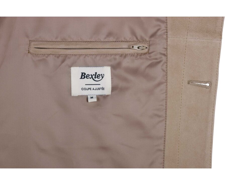 Light Beige  Leather Jacket - FAUSTIN