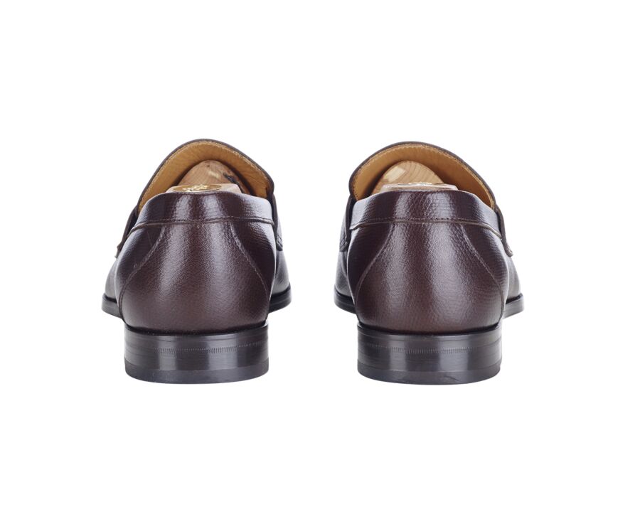 Chocolat Grainé Leather Loafers - DAVIES II