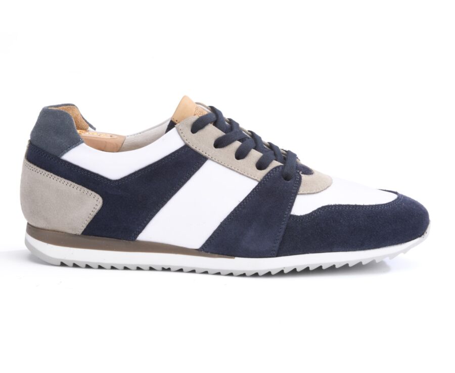 Blue Suede and White Men's Trainers - NALINGA