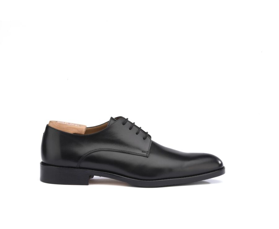 Black Derby Shoes - Leather outsole with rubber pad - PHILIP II PATIN
