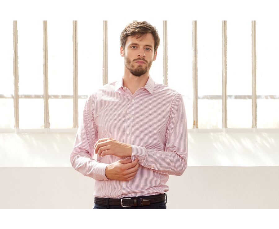 White shirt with red stripes - GEOFFROY