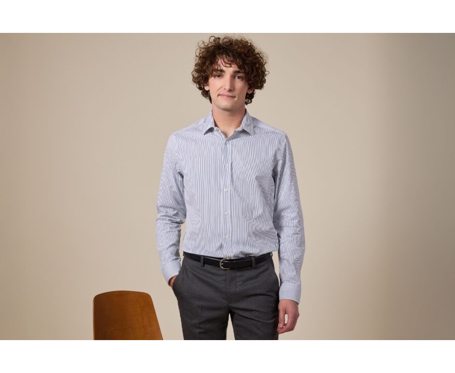 White shirt with green stripes - GEOFFROY