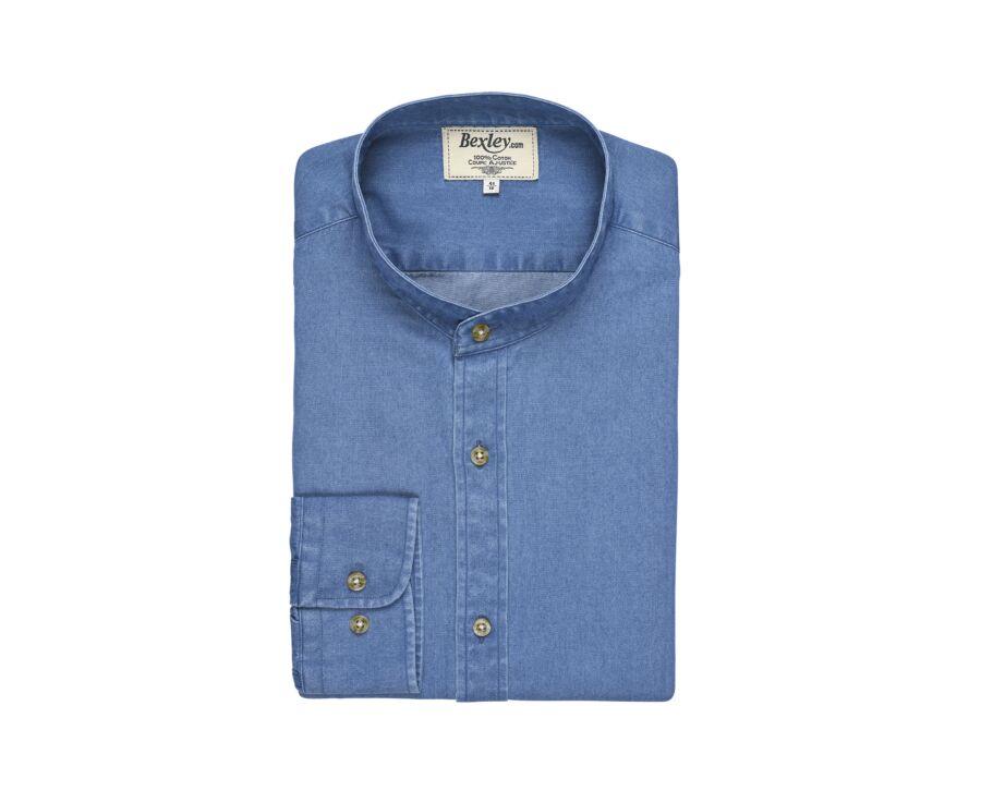 Indigo Denim shirt - Collarless - JOSEPH