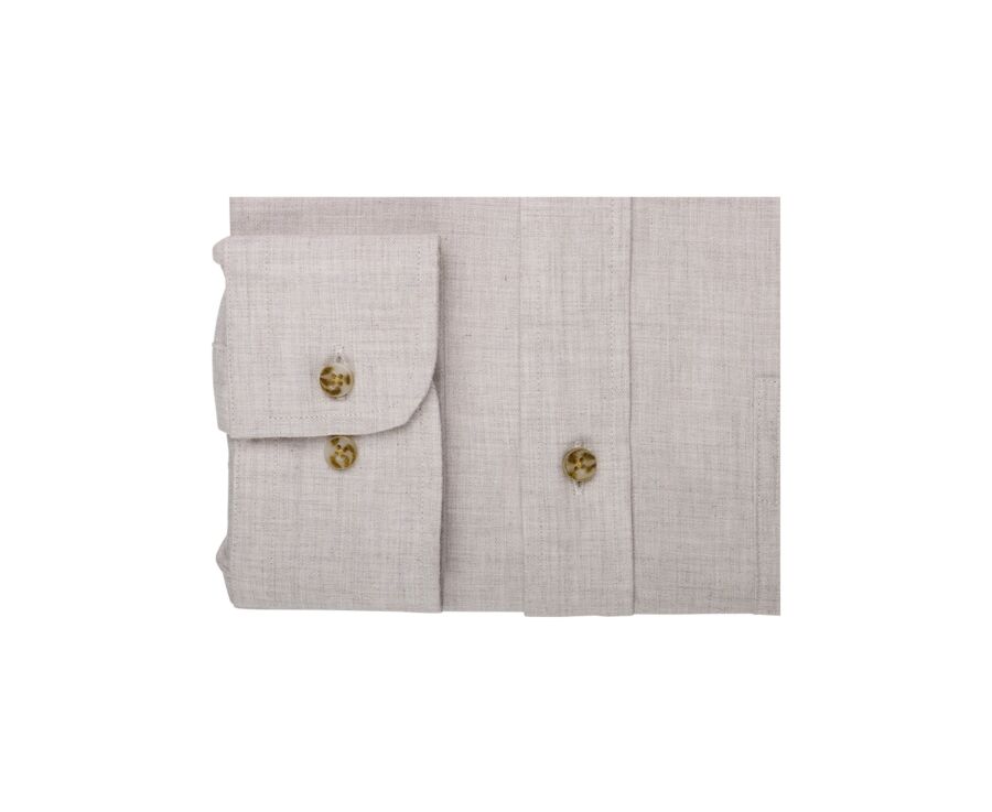 Ecru Flannel shirt - Pocket - ALEXANDER