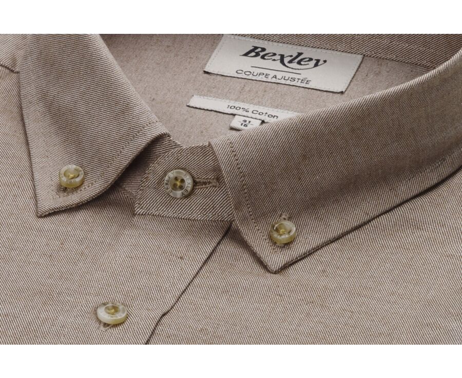 Camel Flannel shirt with Pocket - ALEXANDER