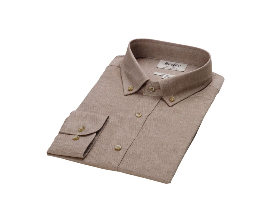 Camel Flannel shirt - Pocket - ALEXANDER