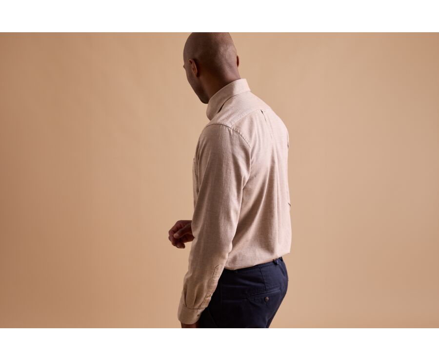 Camel Flannel shirt with Pocket - ALEXANDER