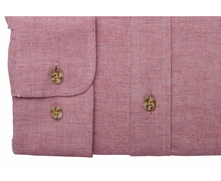 Dark Coral Flannel shirt with Pocket - ALEXANDER