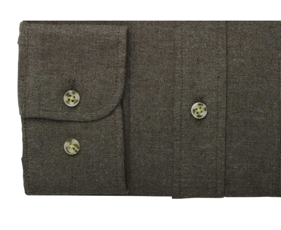 Dark Green Flannel shirt with Pocket - ALEXANDER