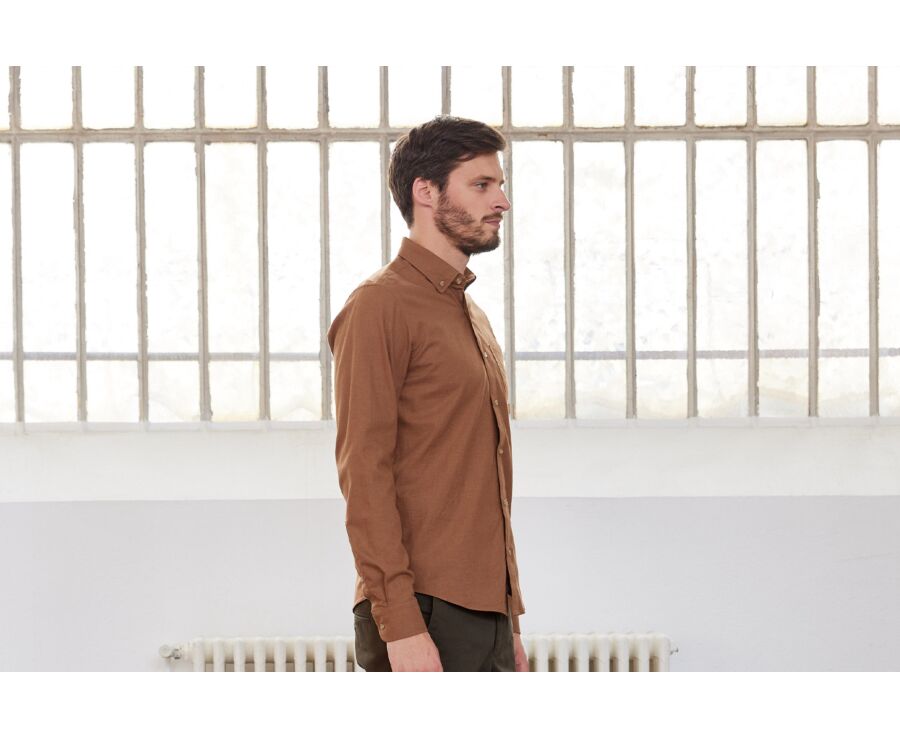Caramel Flannel shirt - Pocket - ALEXANDER