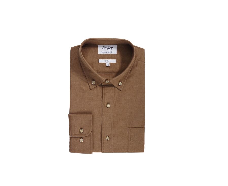 Caramel Flannel shirt - Pocket - ALEXANDER