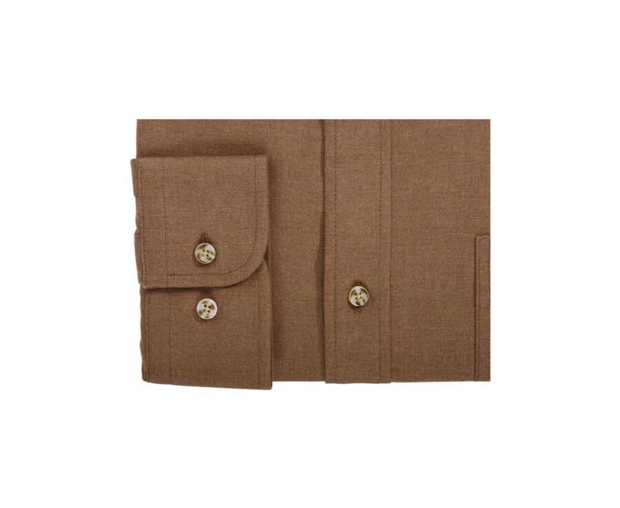 Caramel Flannel shirt - Pocket - ALEXANDER