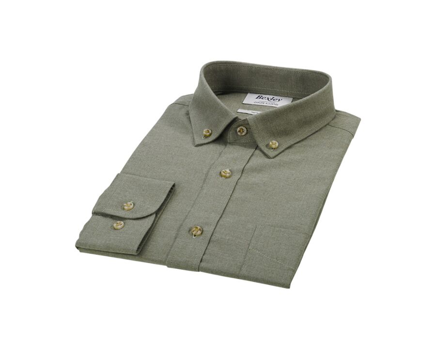 Army Green Flannel shirt - Pocket - ALEXANDER