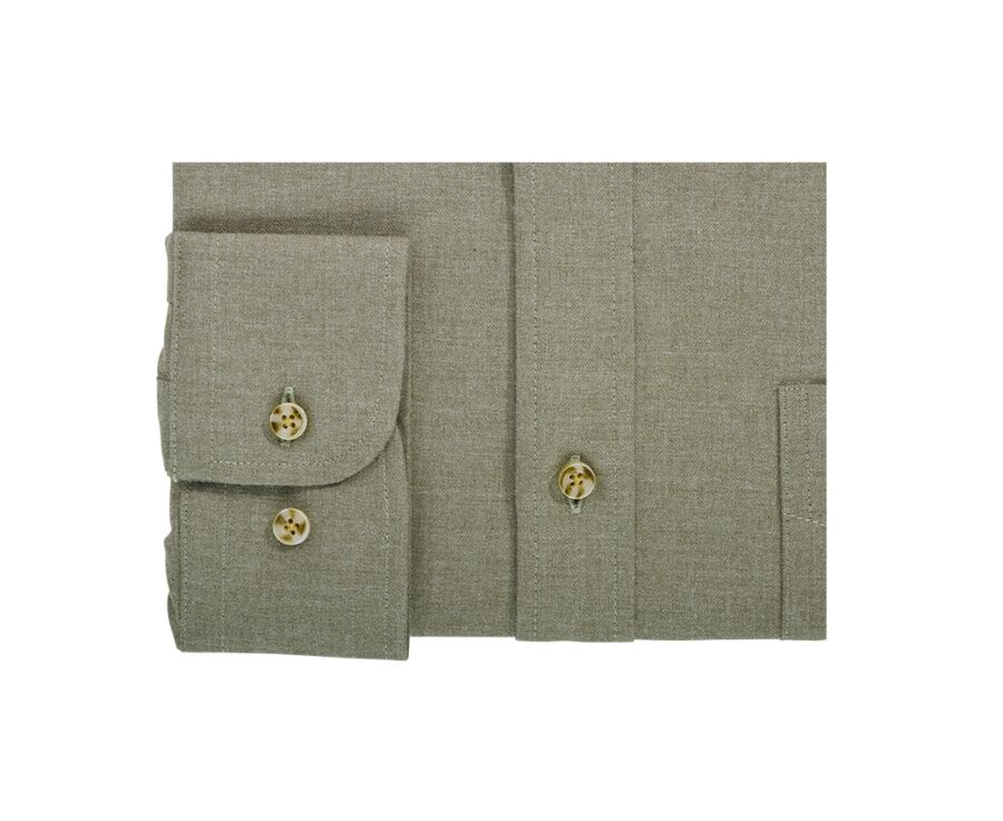 Army Green Flannel shirt with Pocket - ALEXANDER