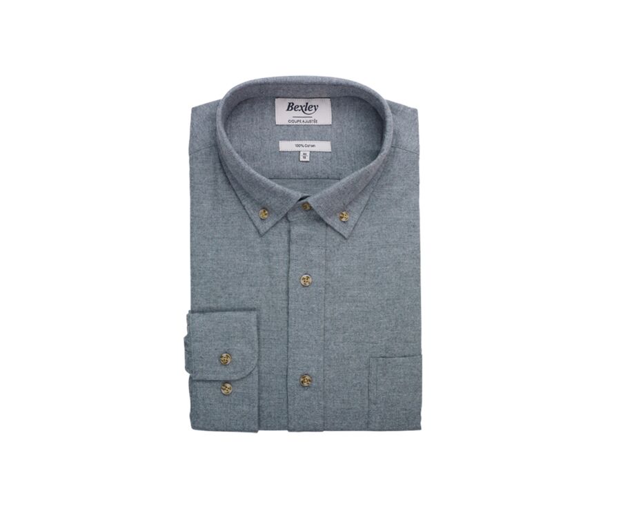 Lime Green Flannel shirt - Pocket - ALEXANDER