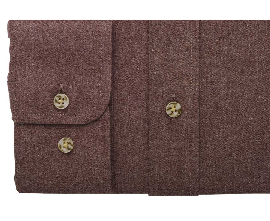 Mocha brown Flannel shirt with Pocket - ALEXANDER