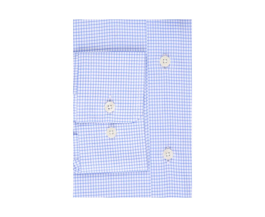 White shirt with blue thin checks - SALVATORE