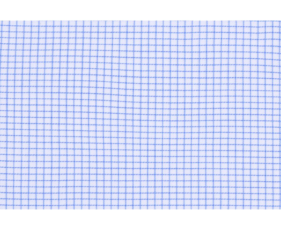 White shirt with blue thin checks - SALVATORE