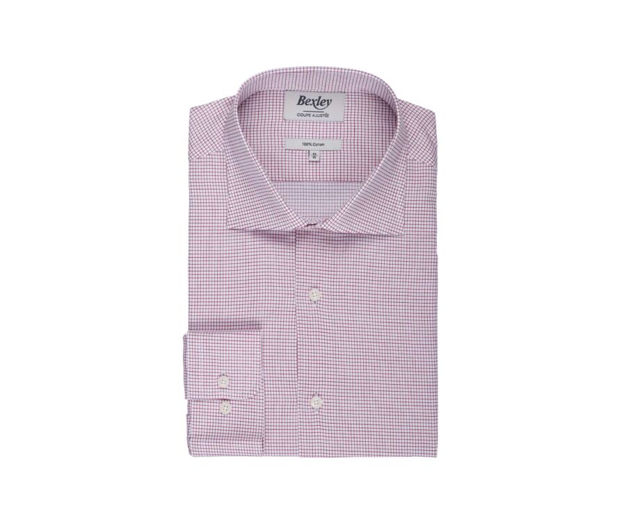 White shirt with red thin checks - SALVATORE