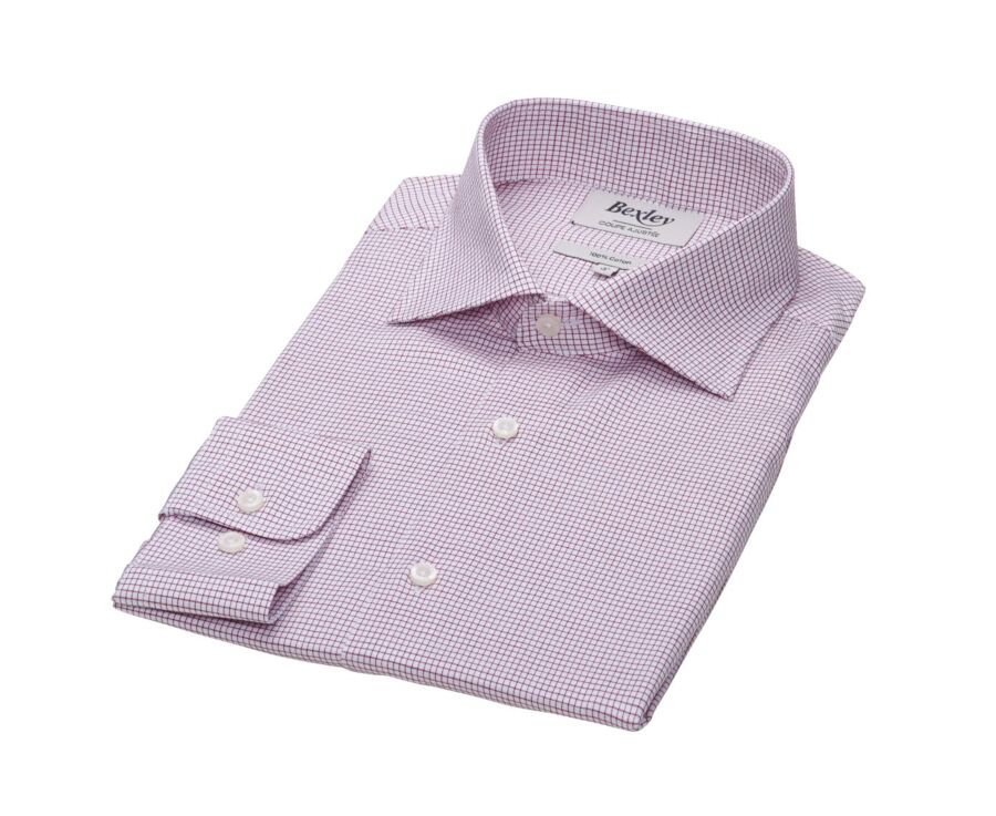 White shirt with red thin checks - SALVATORE