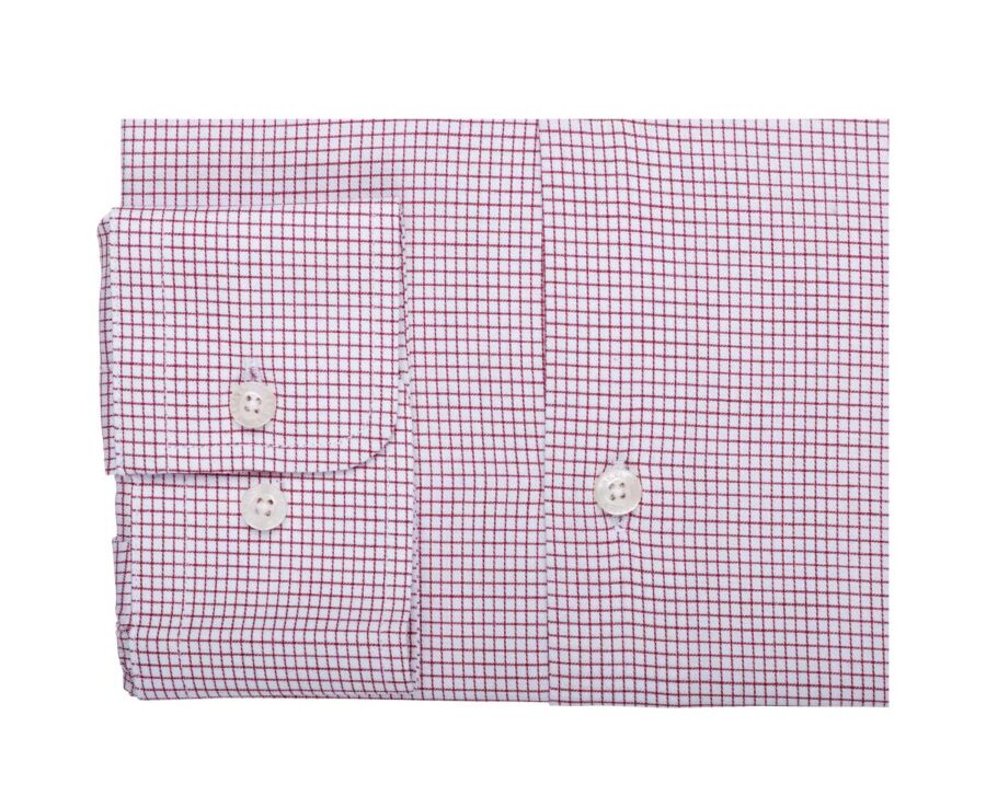 White shirt with red thin checks - SALVATORE