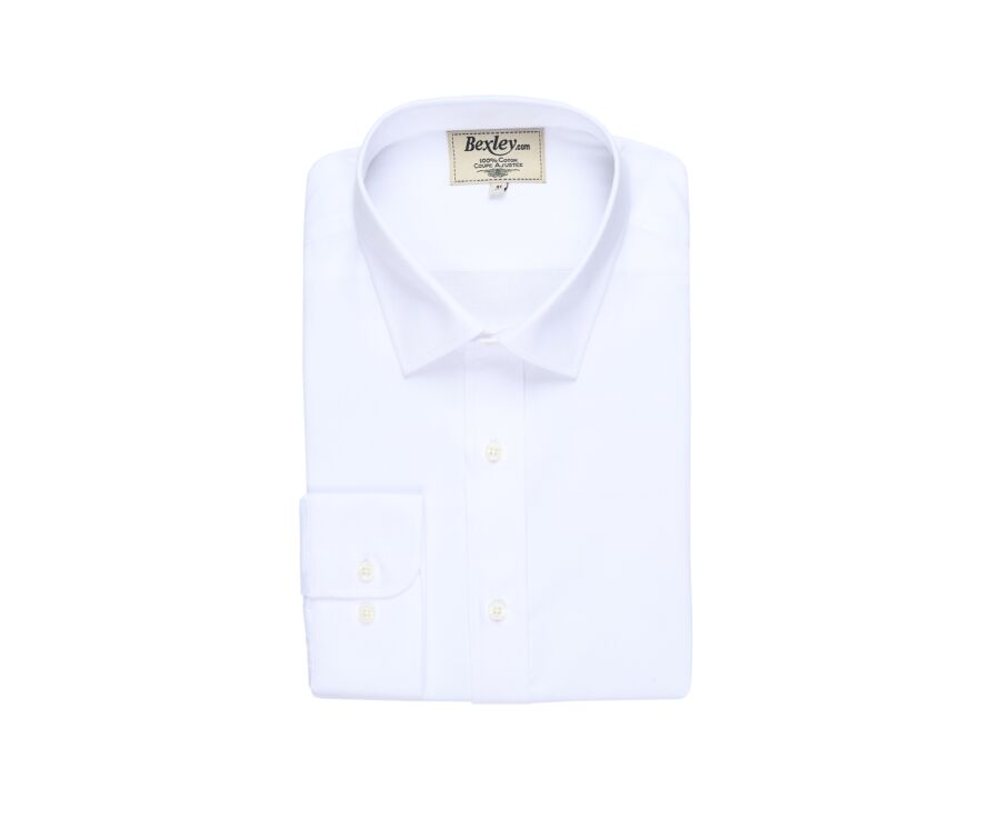 White Cotton shirt - Straight collar - NORBERTIN
