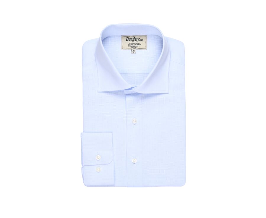 Light Blue Cotton shirt - Italian collar - ANGELO