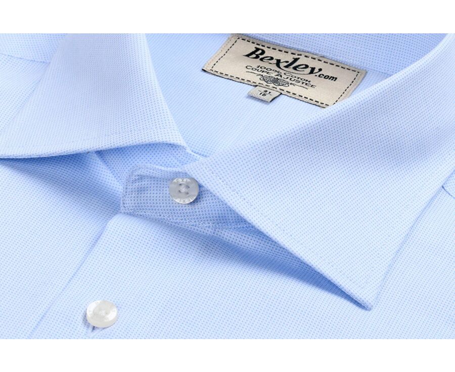Light Blue Cotton shirt - Italian collar - ANGELO