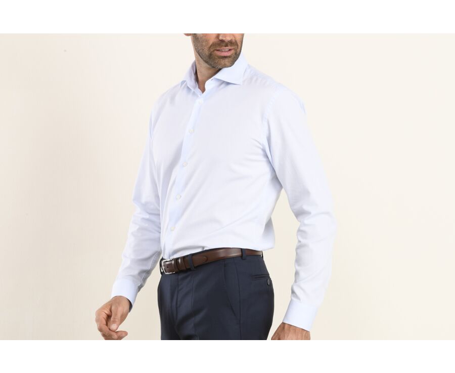 Light Blue Cotton shirt - Italian collar - ANGELO