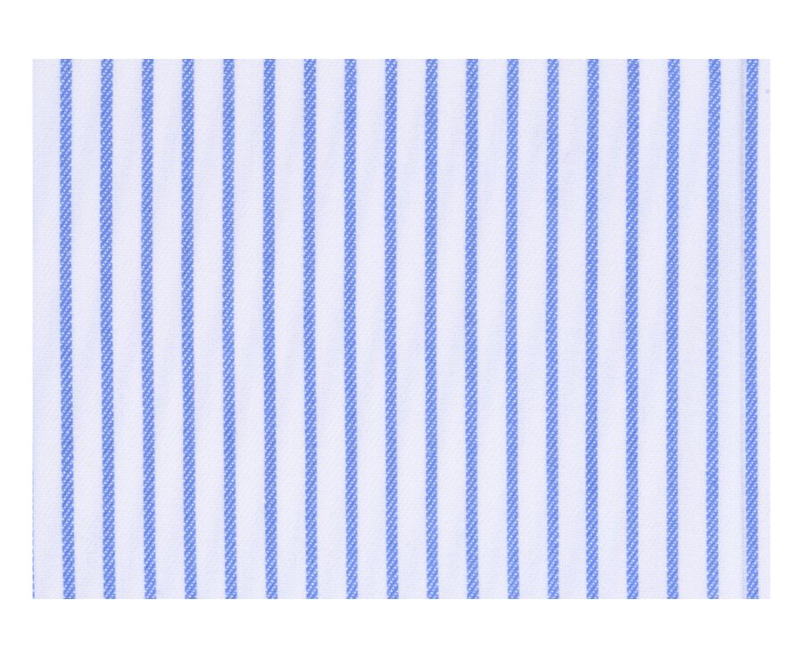 White shirt with blue stripes - Chest pocket - BRODERICK