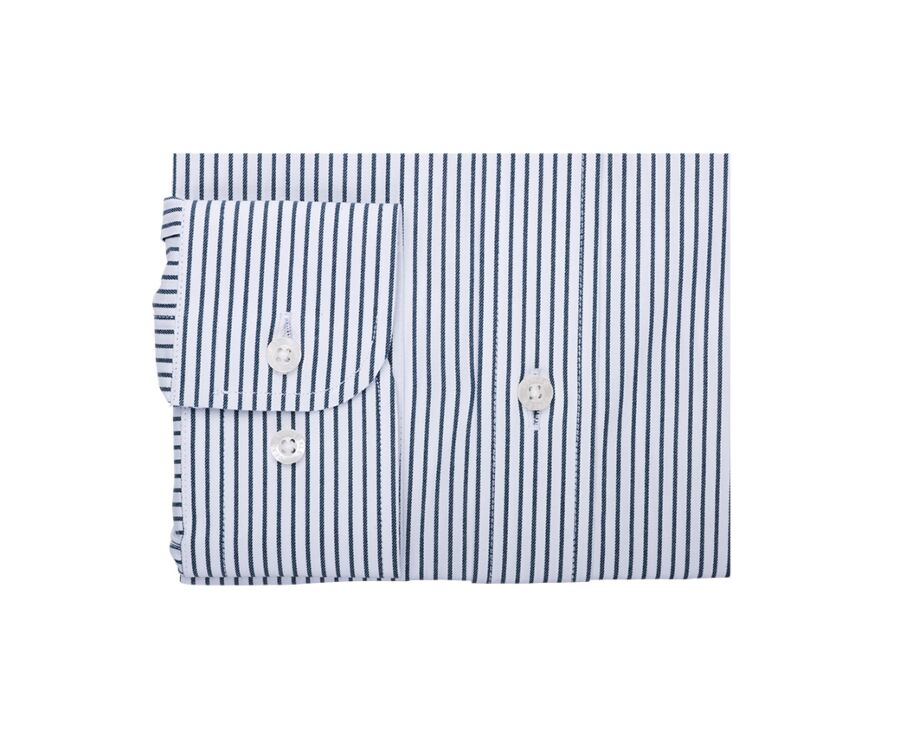 White shirt with dark green stripes and chest pocket - BRODERICK