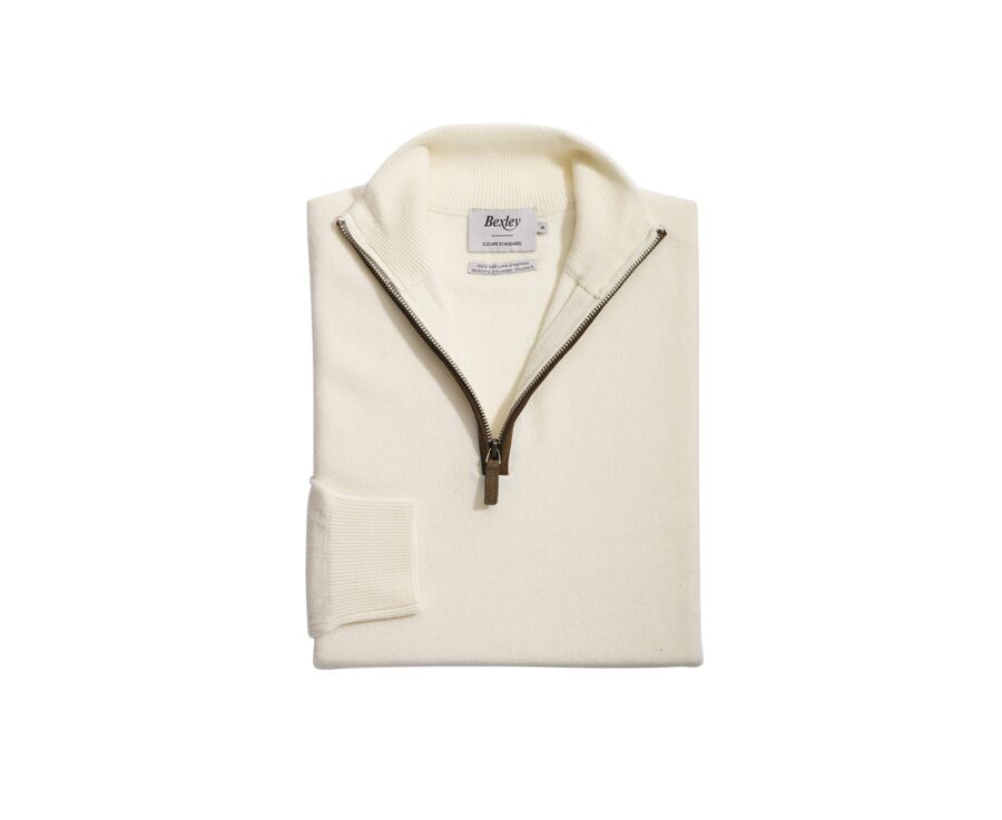 Unbleached half-zip wool jumper - KEITHY 