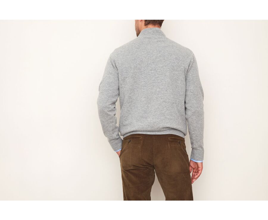 Grey Melange half-zip wool jumper - KEITHY