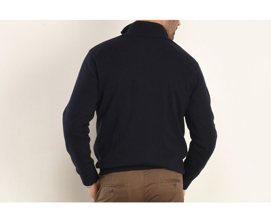 Navy half-zip wool jumper - KEITHY