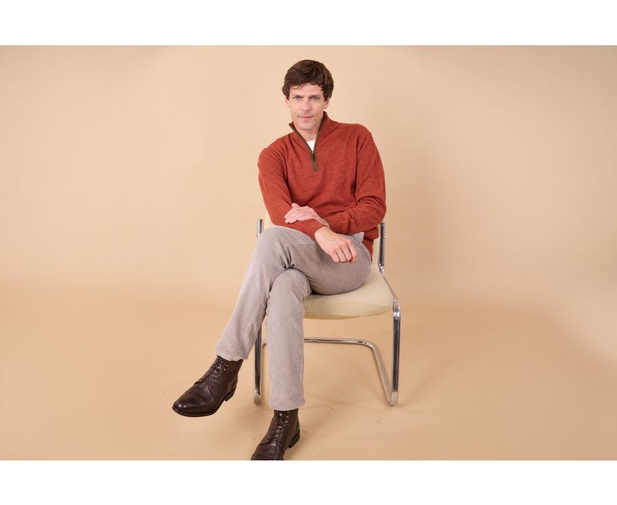 Spice Melange half-zip wool jumper - KEITHY