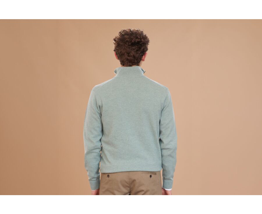 Green Eucalyptus half-zip wool jumper - KEITHY 