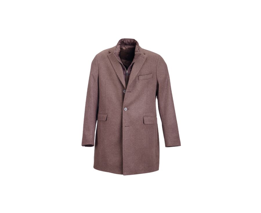 Chocolate Men's wool/cashmere coat - HONORÉ II