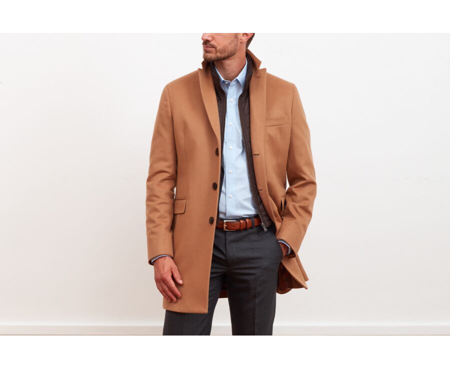 Camel Men's wool/cashmere coat - HONORÉ II
