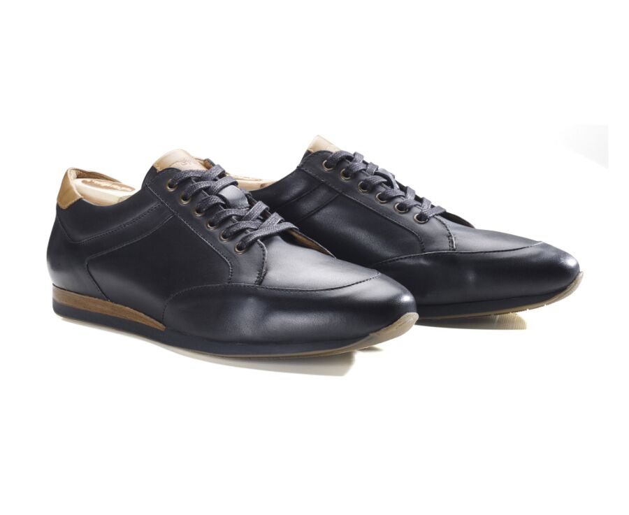 Black Men's Leather Trainers - BELBARA