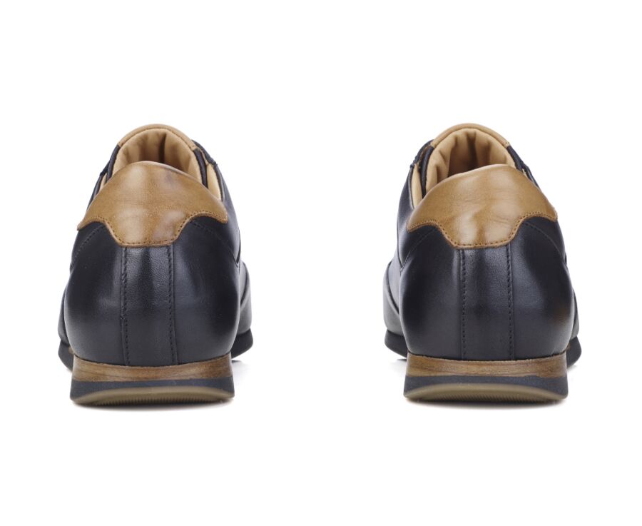 Black Men's Leather Trainers - BELBARA