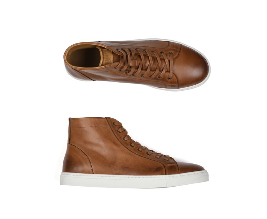 Patina Chestnut high top trainers - HAWTHORNE