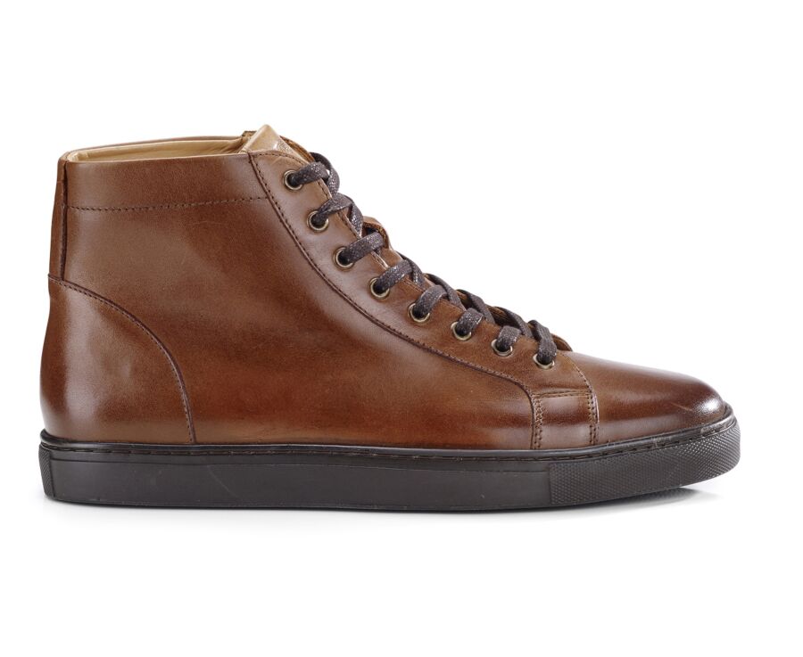 Dark Patina Chestnut high top trainers - HAWTHORNE