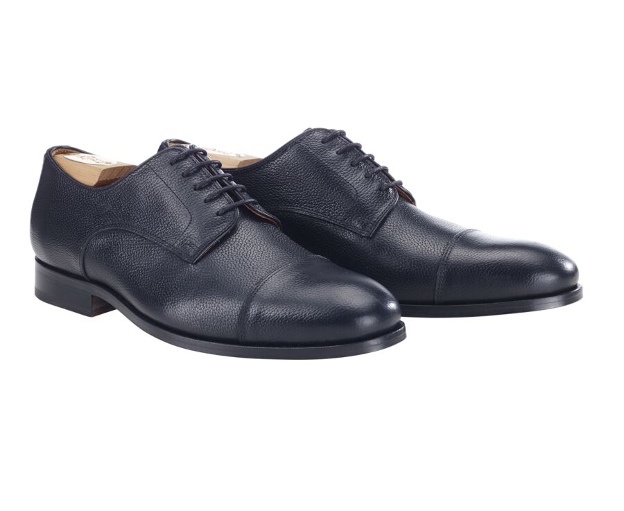 Black Grained Leather Derby Shoes - Leather outsole - GILWELL