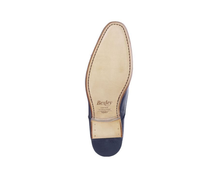 Black Grained Leather Derby Shoes - Leather outsole - GILWELL